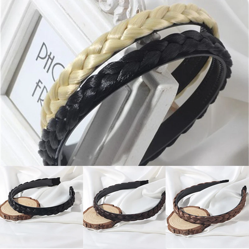 

Womens Hairband Head Band Hair Plaited Girls Plait Synthetic Braided Headband