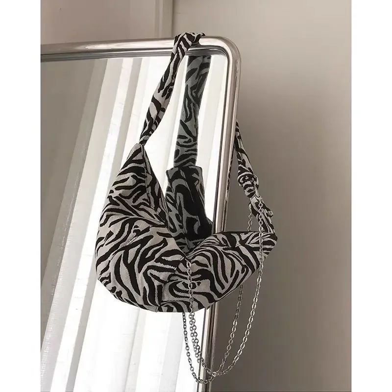 Холщовые сумки через плечо с полумесяцем для женщин нагрудная вместительная