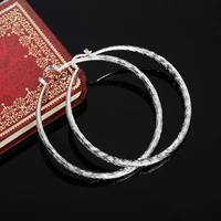 71mm7 1cm big hoop earrings for women 925 stamp silver color wedding party luxury quality jewelry female 2022 trend new