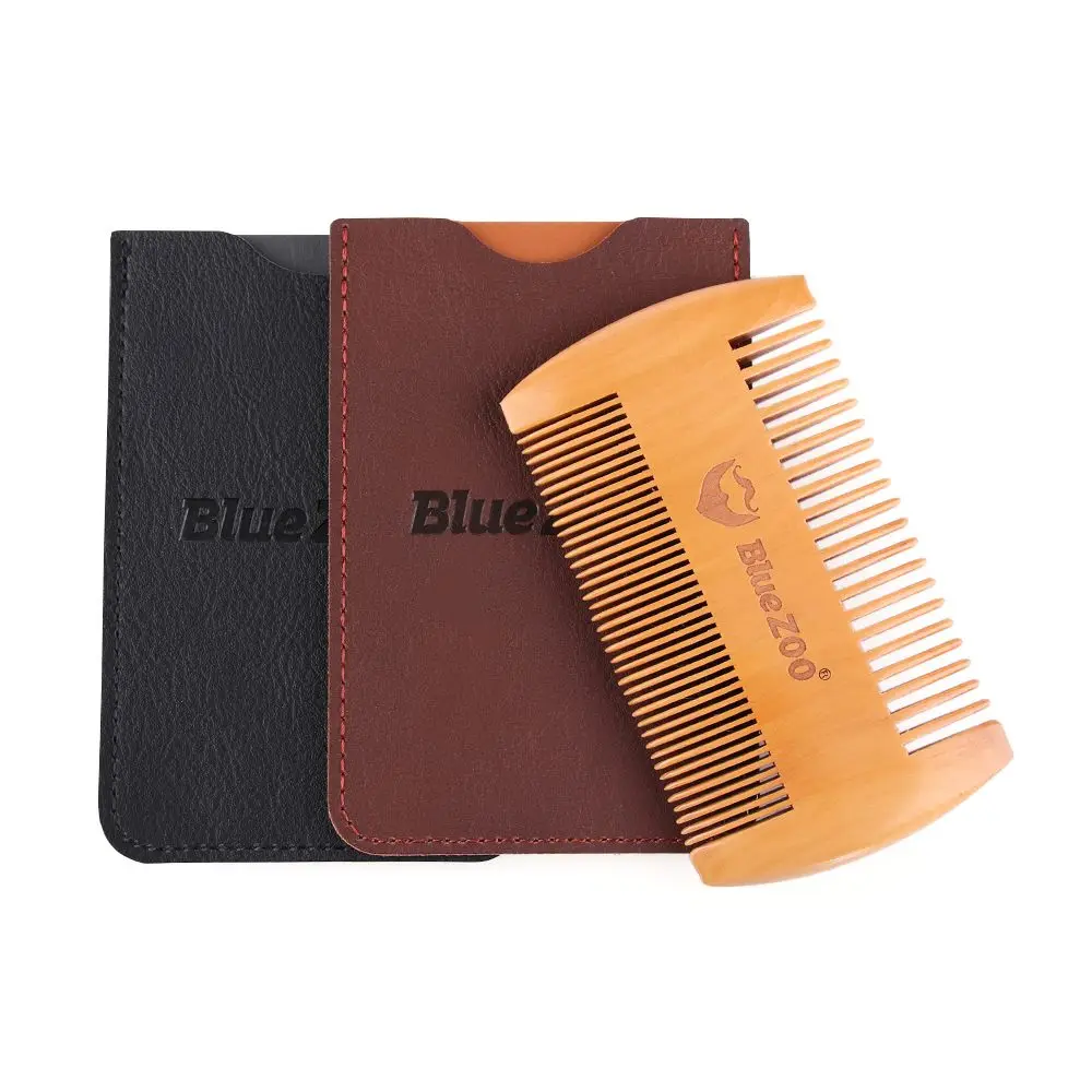 

Hairdressing Wooden Pocket Size Card Package Double Side Beard Comb Hair Mustaches Brush Fine Coarse Teeth