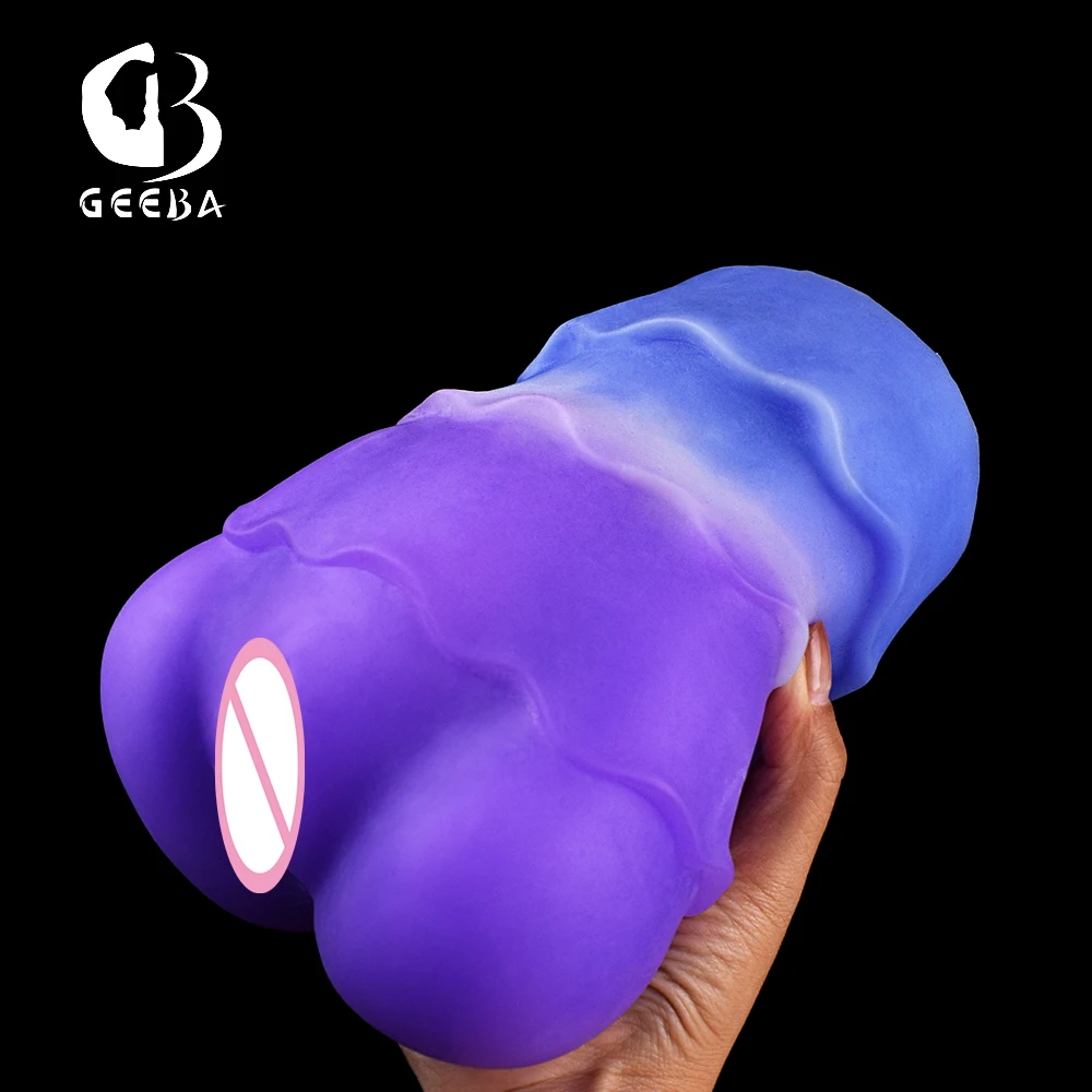 GEEBA Male Masturbator Sex Toys Realistic Vagina Masturbation Silicone Soft Stick For Men Penis Stimulate Massager Adult Shop