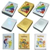 pokemon metal gold sliver flash rainbow cards english spain pikachu charizard vmax rare hobbies collection battle trainer boys