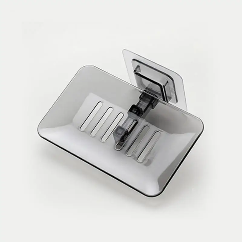 

Transparent Sponge Soap Holder Self-adhesive Soaps Dish Holder Plastic For Bathroom Shower Soap Rack Multifunctional Fashion
