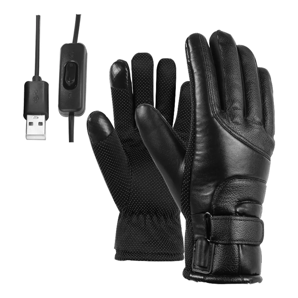 

1 Pair Heated Gloves Winter USB Hand Warmer Gloves Waterproof Adjustable Handwears