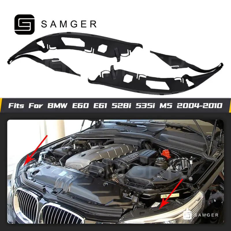 

For BMW 5Serie E60 E61 2004-2010 Car Front Headlight Gasket Left+Right Car Front Upper Headlight Cover Strip Trims OE63126934511