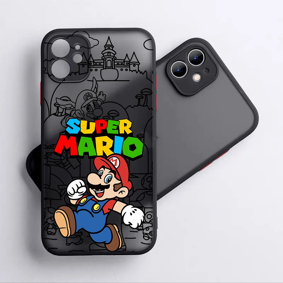 S-Supers MMarios милый мультяшный матовый полупрозрачный для Apple iPhone 15 14 13 12 11 XS XR X 8 7 SE Pro