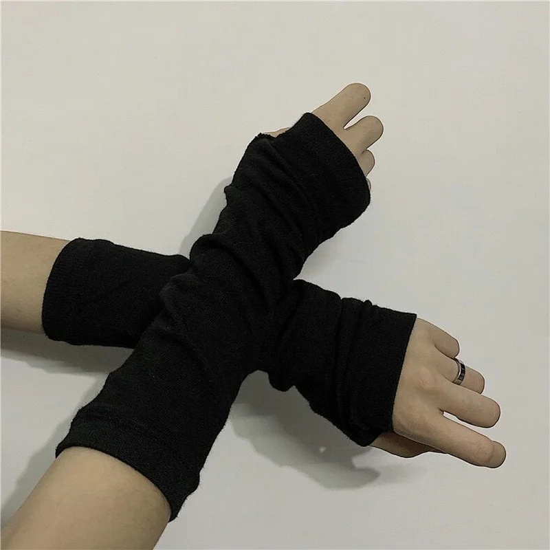 Anime Gloves Cosplay Darkly Ninja Mitten Oversleeve Man Women Fashion Sun Block Keep Warm Cuff Lolita Fingerless Arm Warmers