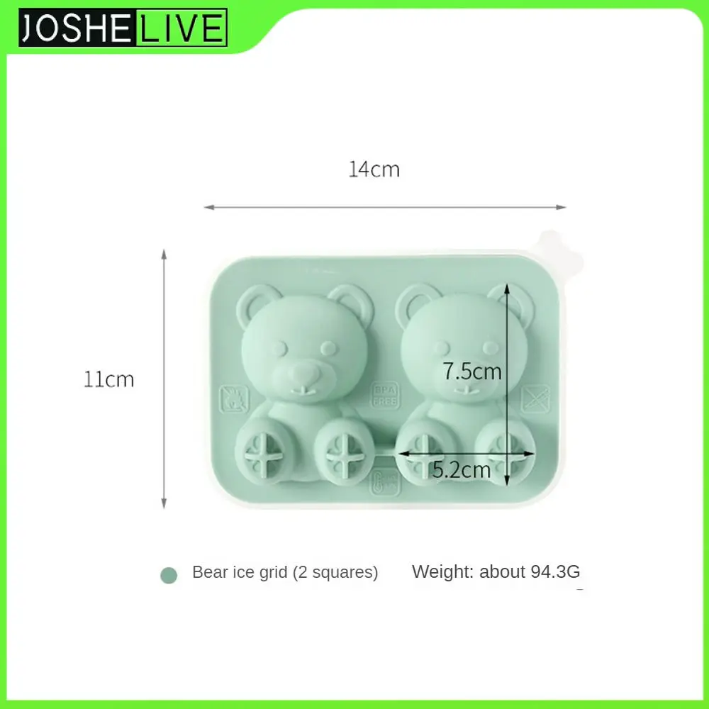 

Quick Demolding Ice Lattice Ice Block Mold Bear Anti-channeling Smell Cover Silica Gel Box Molds Creative Cute