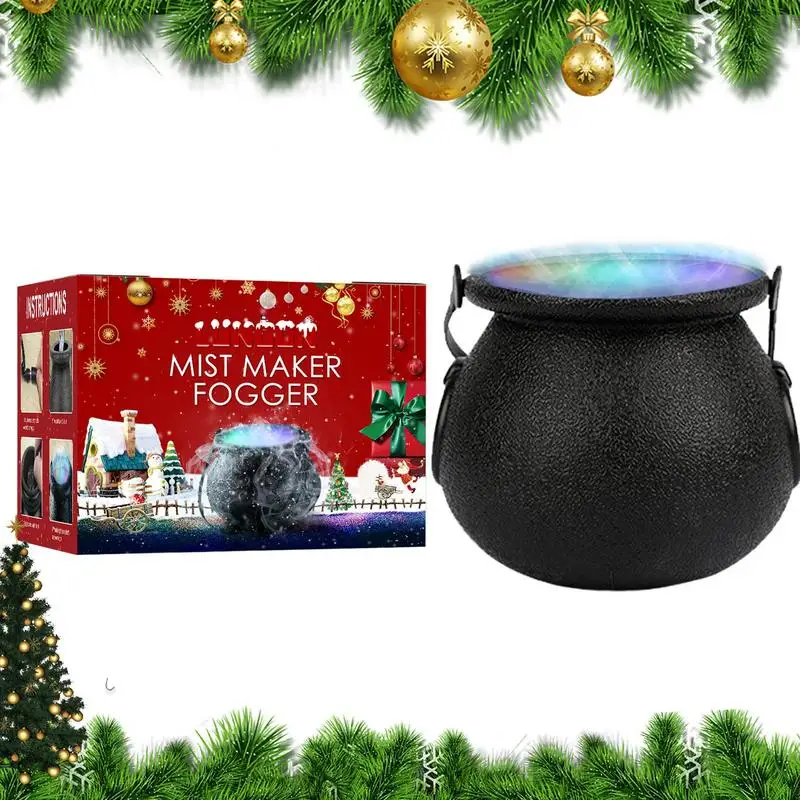 

Halloween Witch Cauldron Fog Maker Machine Witch Cauldron Light For Christmas Home Supplies For Basin Fish Tank Pond Vase