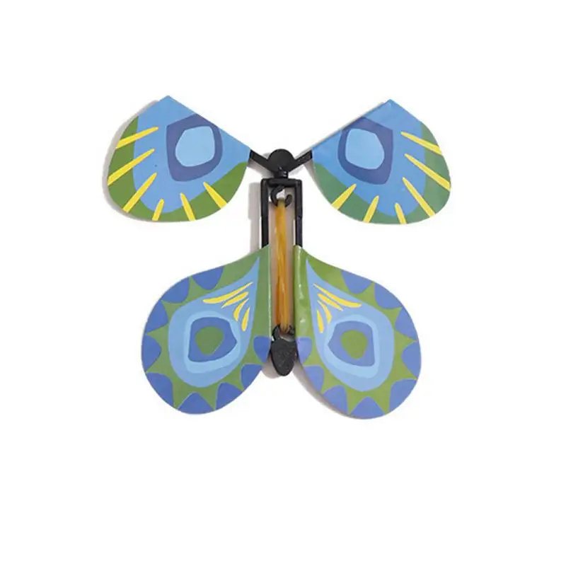 

Детская Волшебная Игрушка Летающая бабочка реквизит Волшебная Летающая бабочка Резиновая лента с питанием от ветра детский Декор для дома