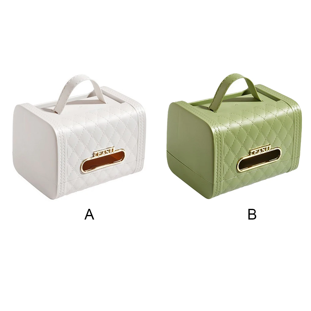 

Tissue Box Living Room Bedroom Decoration Paper Dispenser PU Napkin Container Home Office Stationery Holder Phone Green