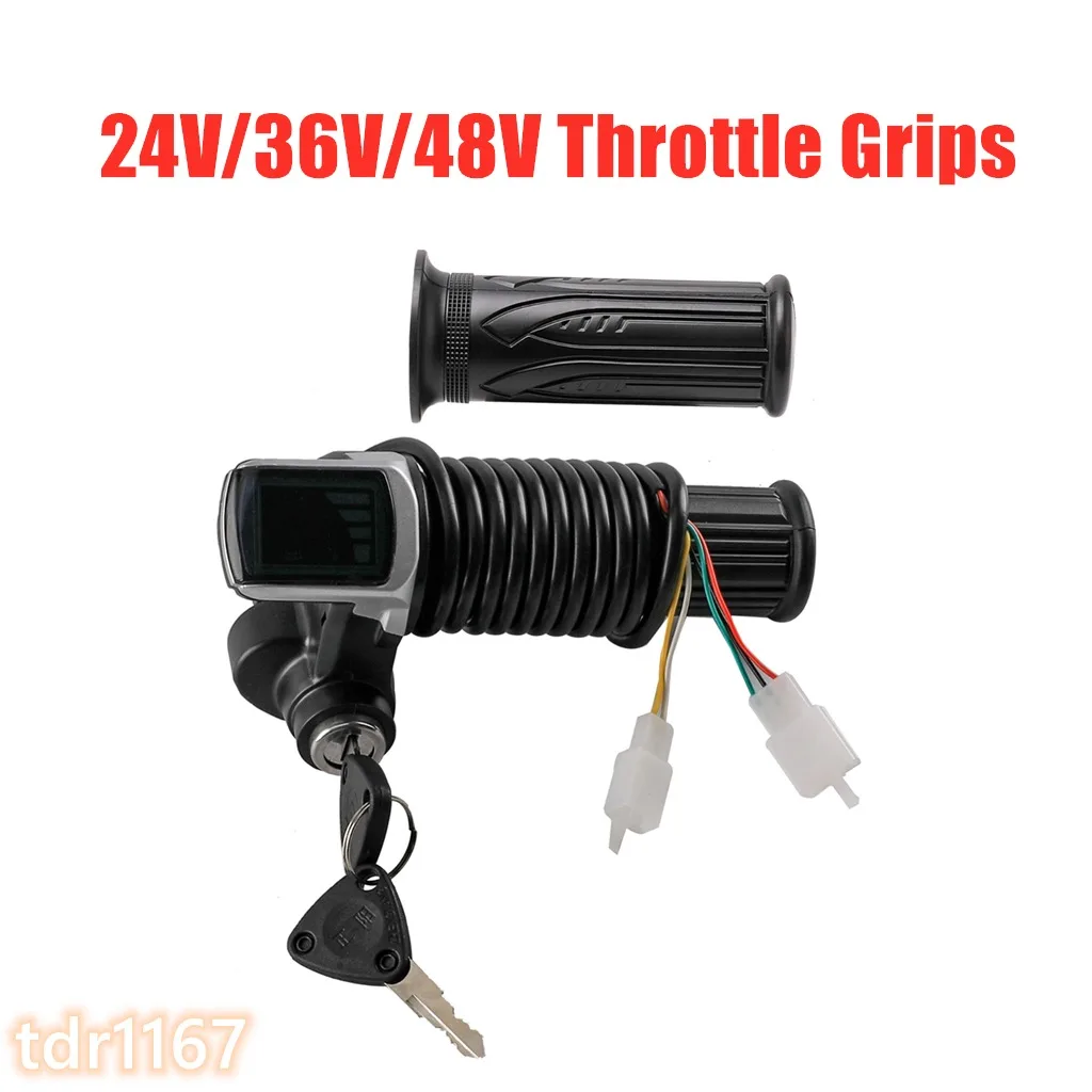 Дроссель, 24 В, 36 В, 48 В, для электровелосипеда, скутера, с кнопкой блокировки Дроссель, 24 В, 36 В, 48 В, для электровелосипеда, скутера, с кнопкой блокировки
