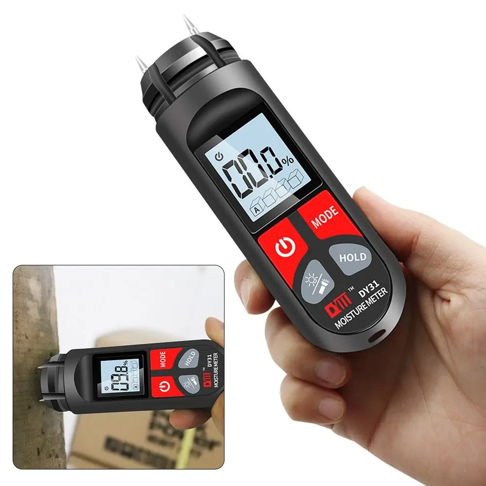 

2022 New Wood Moisture Meter DY31 Portable Digital Hygrometer HD Backlight With Flashlight Humidity Tester Timber Damp Detector