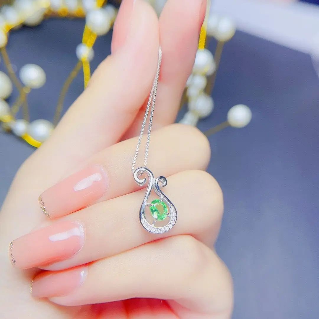 ZECAA Цюворит изящные ювелирные изделия Женский кулон с натуральным драгоценным