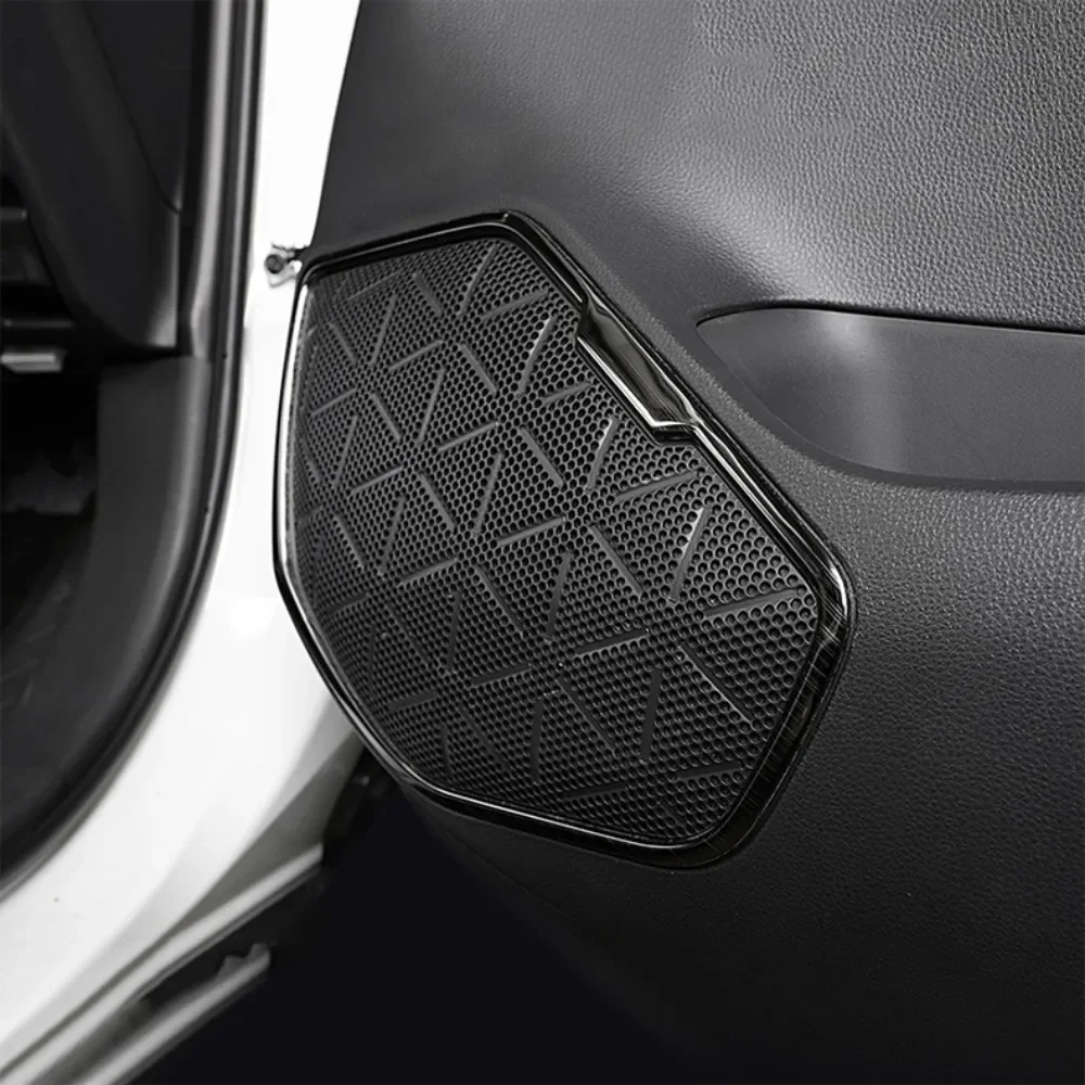 Фото Для Toyota RAV4 XA50 2019-2022 2023 RAV 4 Hybrid: Аксессуары для автомобиля, накладка на дверную панель из нержавеющей стали, звукопоглощающее кольцо, рамка, декоративная накладка №5