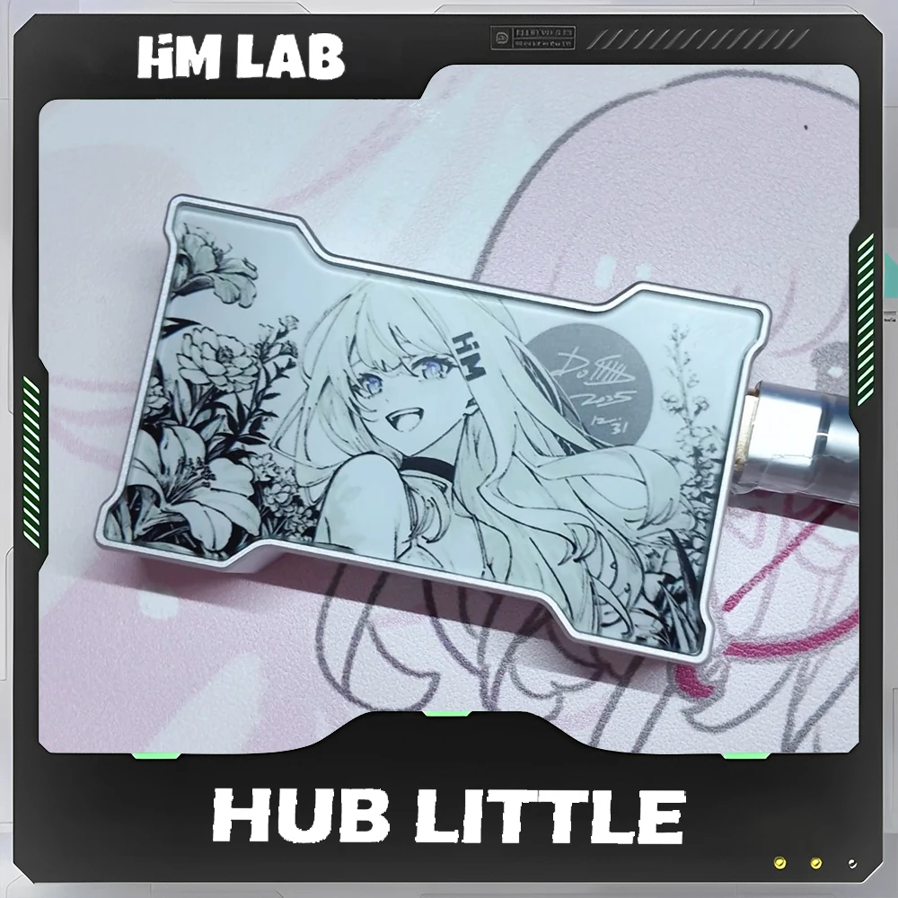 Фото HMLAB Hub-little USB HUB 1 в 3, портативная игровая док-станция для настольного ПК с алюминиевой рамкой и двойным стеклянным корпусом, индивидуальный подарок №1