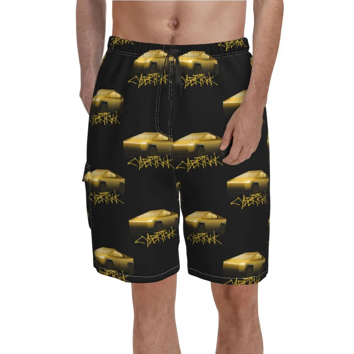 

Cybertruck Tesla Board Shorts Car Cute Beach Short Pants Males Design Oversize Swim Trunks Gift Idea