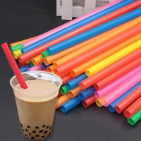 100pcs color disposable flat mouth thick straws straight 12mm pp straight tube beverage straws wedding decor drinking straws