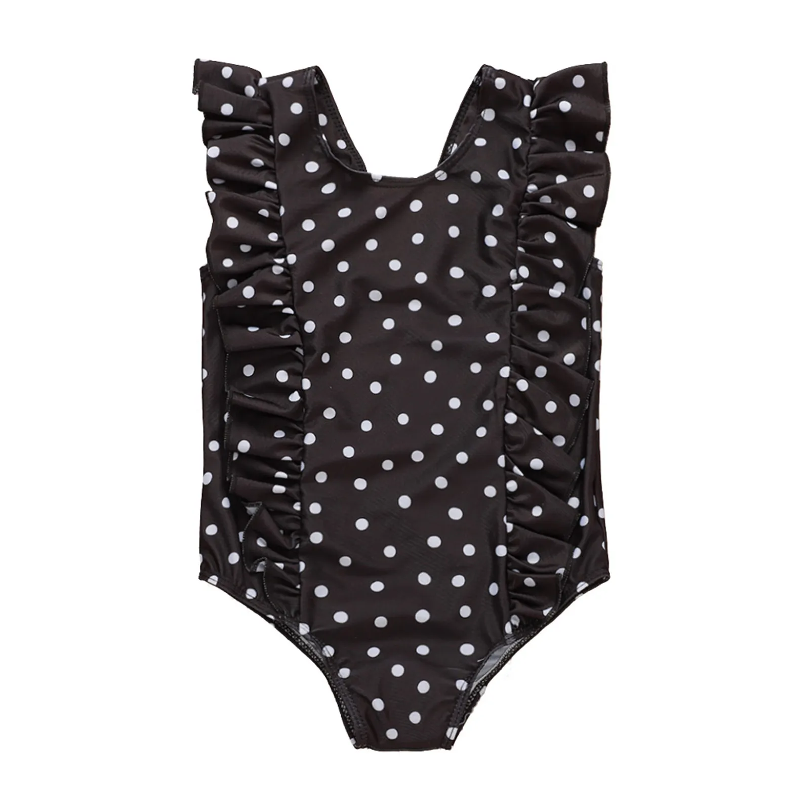 Женский слитный купальник в горошек с оборками | Детская одежда и обувь