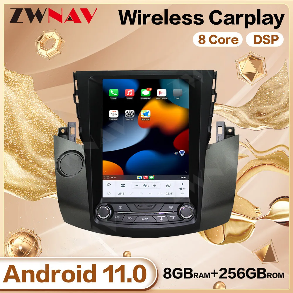 

Автомобильный мультимедийный плеер 256G Tesla Screen Android 11 для Toyota RAV4 RAV-4 2006-2012 GPS навигация аудио Радио стерео блок