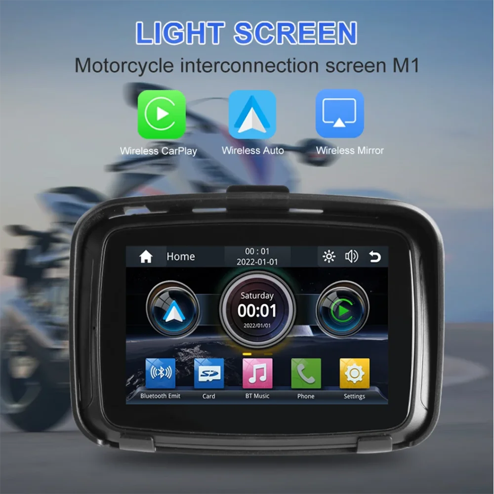 5-дюймовый водонепроницаемый солнцезащитный мотоцикл GPS-навигация Беспроводной