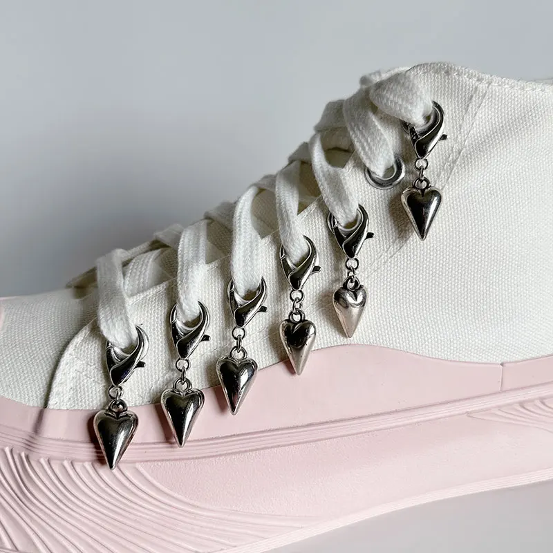 Metal Hollow Heart Charms Shoe Buckles Magen David Star Pendant For Shoes Gothic Punk Couple Jewelry Accessories Wholesale Gifts