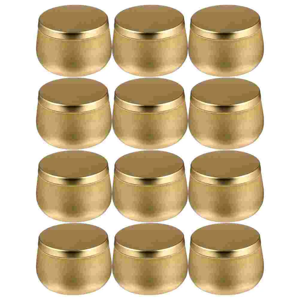 

12 Pcs Belly Storage Jar Tea Canister Candy Tinplate Jars Mini Suitcase Gift Box Round Craft