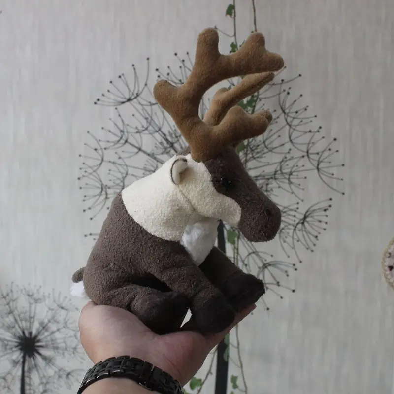 Мягкая милая плюшевая игрушка имитация коричневого лосящего оленя лось