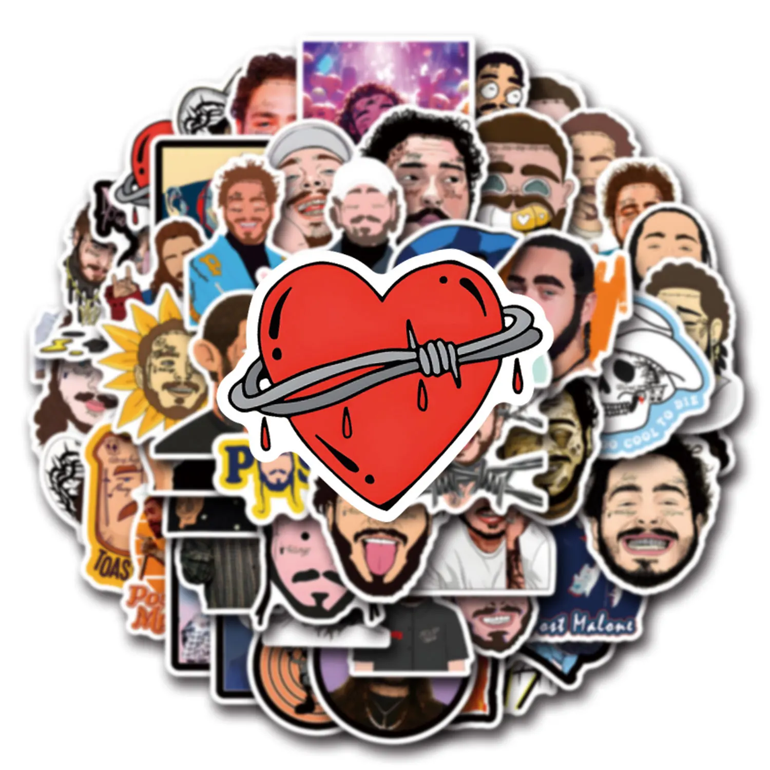 10/50 шт. наклейки Post Malone певица мультяшные скрапбук чемодан телефон гитара шлем