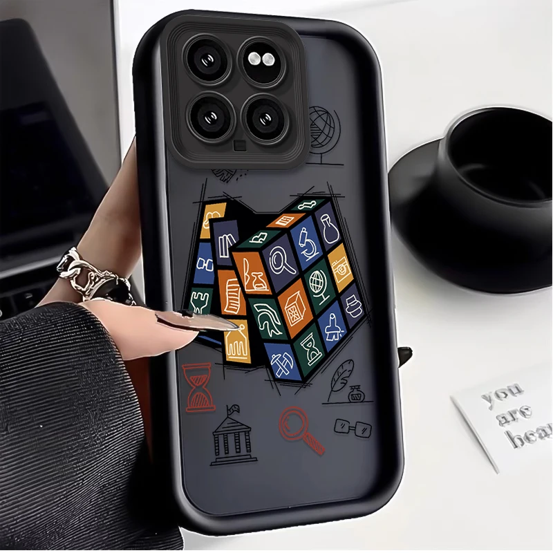 Фото Креативный чехол для телефона в виде кубика Рубика для Xiaomi Mi 14 13 12 11 Lite 5G 13T 12T 11T 14T 15T Pro Poco X7 X6 X5 X3 F6 F5 NFC M6 4G №1