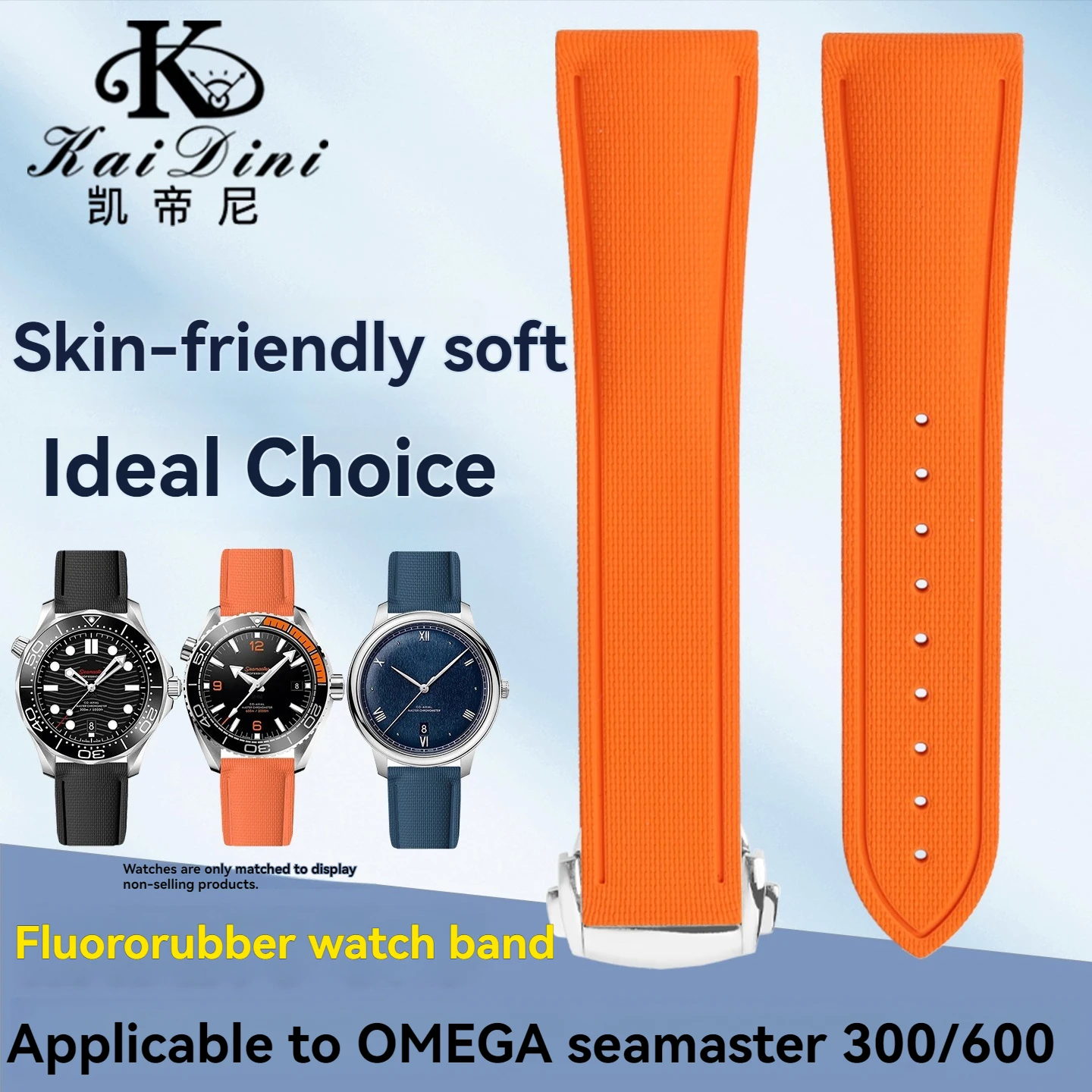 Фото Высококачественный спортивный ремешок для часов из фторкаучука для Omega Seamaster 300/600, 20 мм, 21 мм, 22 мм, ремешок из каучука FKM №1