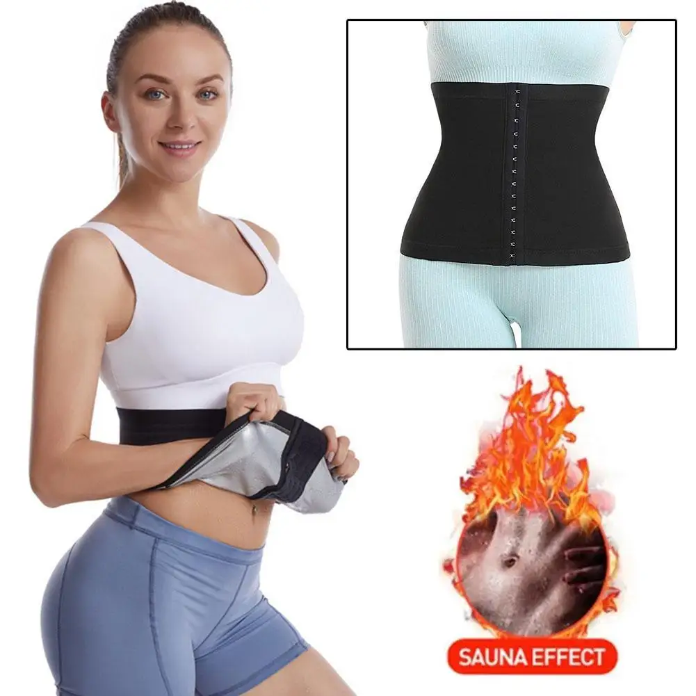 

Plus Size Men And Women Waist Trainer Sweat With 3 Hooks Tummy Slimming Belt Body Shaper Loss Weight Waist Belt Corset Sweat