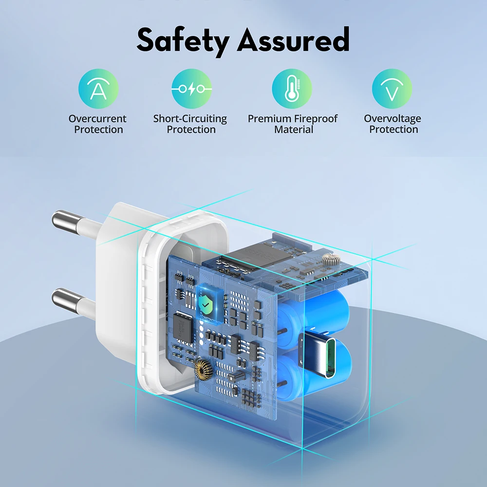 RAVPower 25W Fast Wall Charger PD USB Charger Type C 3.0 Quick Charger Power Adapter for Galaxy iPhone Huawei Samsung