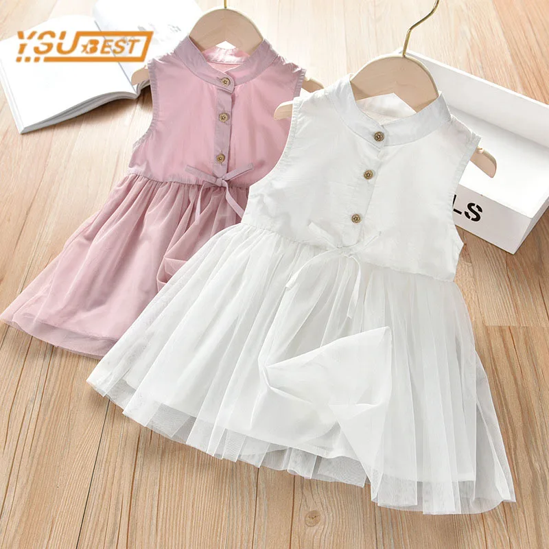 

Повседневное детское платье для маленьких девочек, Летнее Детское однотонное платье принцессы без рукавов для маленьких девочек, детская одежда, платье