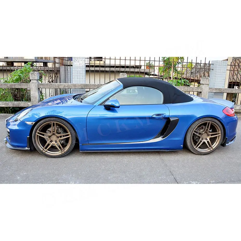 Боковые юбки из углеродного волокна удлинитель для Porsche 981 Boxster Cayman 2013 2014 2015