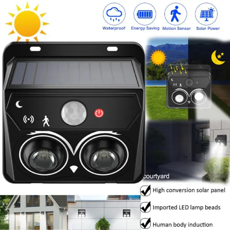 

Флуоресцентная Светодиодная лампа с пассивным ИК датчиком движения, уличный светильник на солнечной батарее с управлением вращением, ламп...