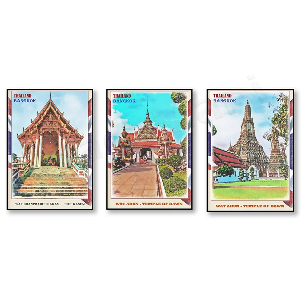 Принт банкока WAT PHRA KAEW храмы искусство Будды постер путешествий в Бангкоке