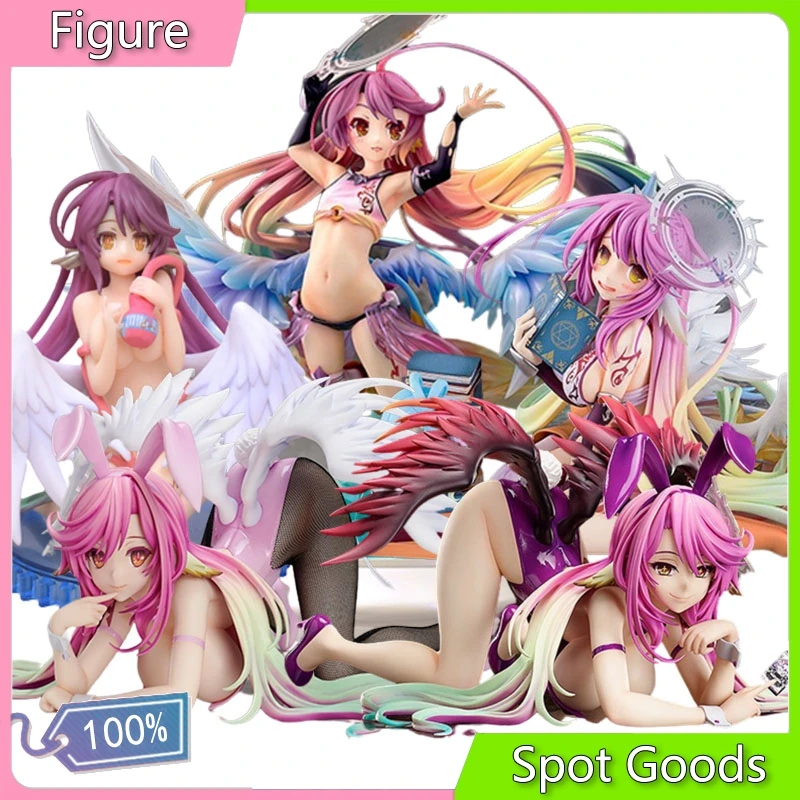 

10CM Anime Figure NO GAME NO LIFE Angel Wings Jibril Close Number Sexy Seated PVC Toys Desk Decoration Gift With Boxed Options