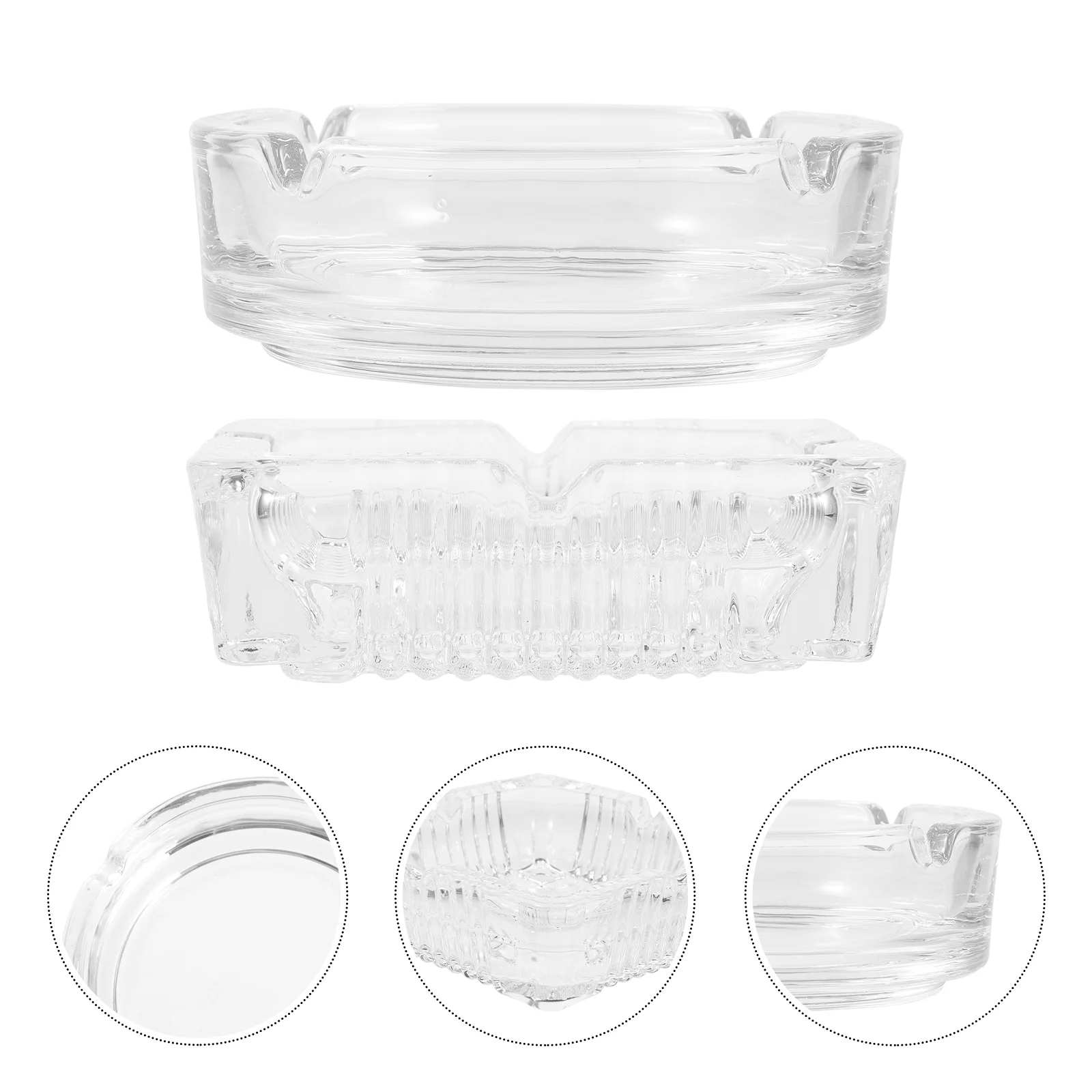

Ashtray Holder Container Office Ashtrays Retro Big Glass Tabletop Simple Style
