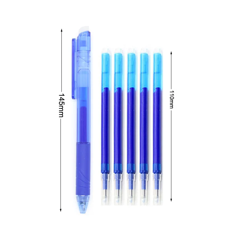 

6 Pcs 0.7mm /0.5mm Erasable Pen Refill Rod Replacement Gel Pen Refills Blue Black Ink Office School Stationery Writing Supplies