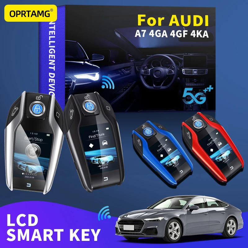 

OPRTAMG Modified LCD screen smart car key For Audi A7 4GA 4GF 4KA 2006 2007 2008 2009 2010 2011 2012 2013 2014 2015 2016 2017