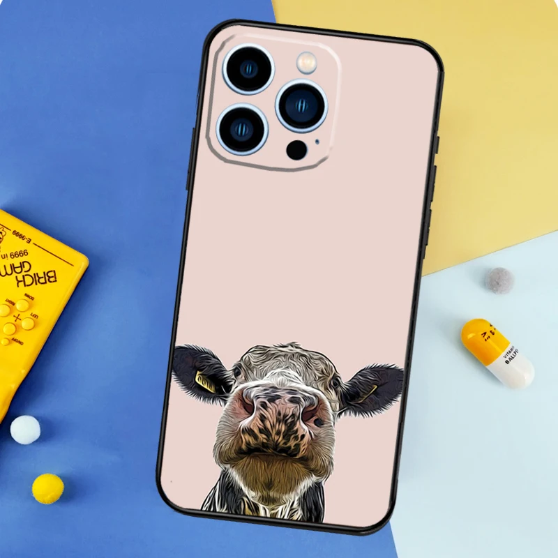 Фото Милый чехол для телефона с коровкой-помпуркой для iPhone 17, 16, 15, 14, 12, 11, 13 Pro Max, mini, 15, 16 Plus, 16e, 17 Air, защитный бампер №5