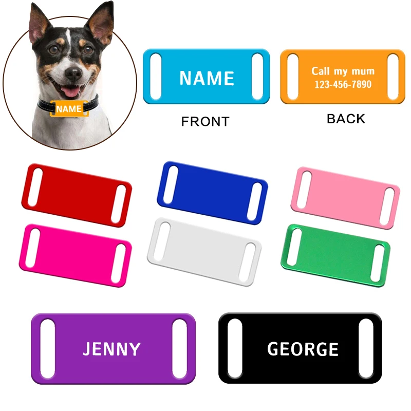 

100pcs/Lot Square Anti-Lost Dog Tag Metal Key Tag Laser Engraved Dog Name ID Tag Keychain Necklace Personalized Pet Supplies