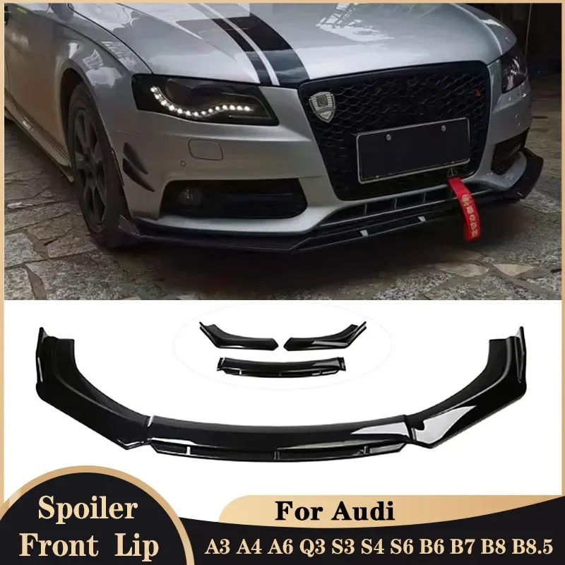 Для Audi A3 A4 A6 Q3 S3 S4 S6 B6 B7 B8 B8.5 Передний бампер Спойлер Диффузор Обвес Сплиттер