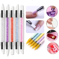 double silicone head carving rhinestone dotting pen nail art decoration brushes pen professional nail accessories tools manicure