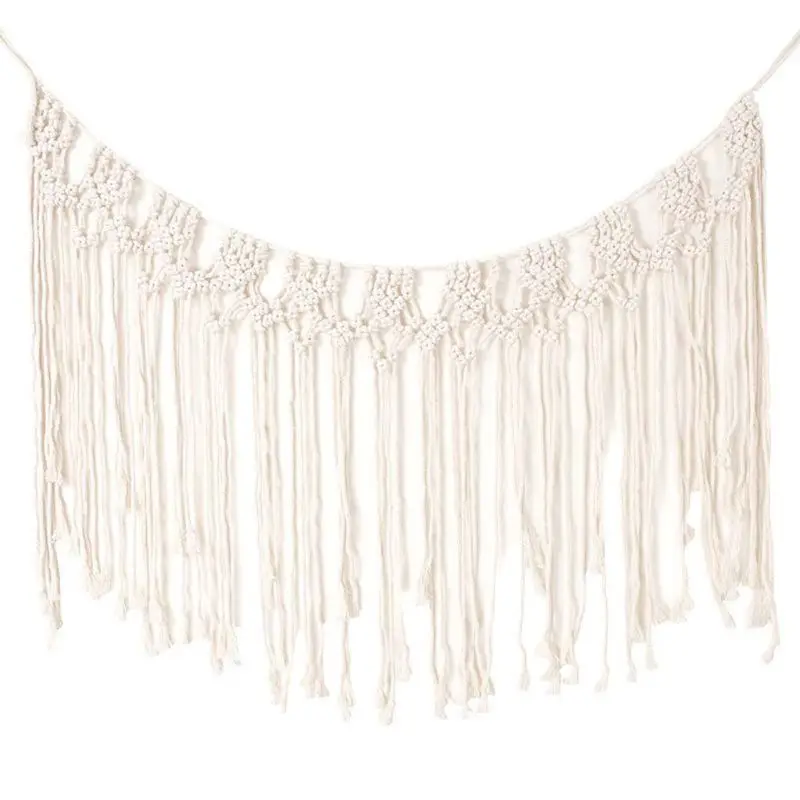 

Macrame Wall Hanging Hand-woven Tapestry Tassel Boho Wedding Backdrop Decoration Photo Props G99A