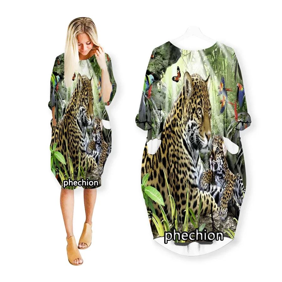 Летнее красивое платье phechion с 3D принтом тигра модное Повседневное средней длины