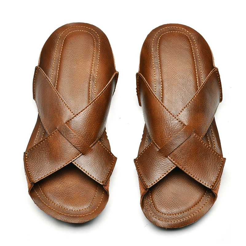 Мужские летние уличные удобные деловые шлепанцы модные новые мужские