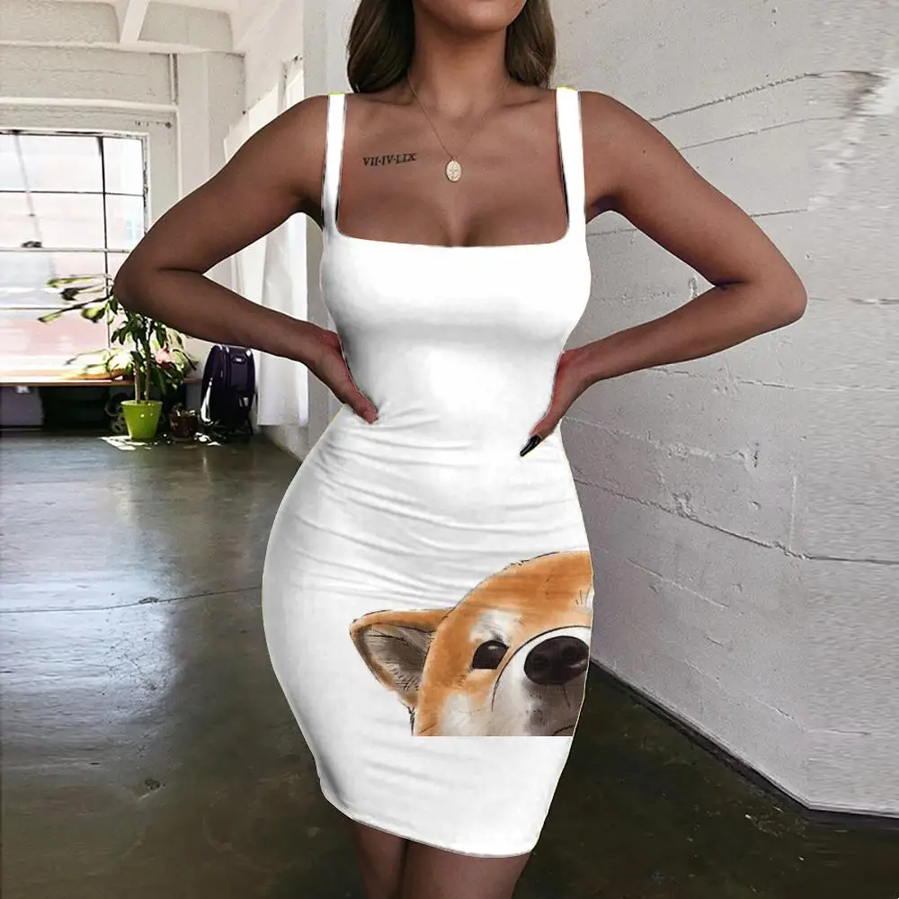 

SOMEPET Animal Dress Women Cute Ladies Dresses Lovely 3d Print Clever Bodycon Dress Womens Clothing Club Beach Beach Fashion