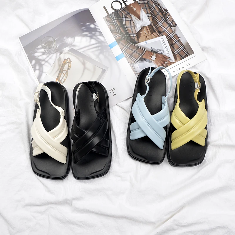 

Beige Heeled Sandals Low-Heeled Shoes With Strap 2022 Women's Cross Open Toe Muffins shoe Soft Espadrilles Platform Clogs Wedge